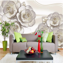 Beibehang-papel tapiz grande personalizado para sala de estar, pintura de flores blancas de fantasía, murales de decoración del hogar, papeles de pared artísticos, decoración del hogar 2024 - compra barato