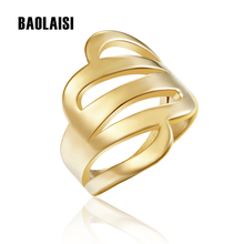BAOLAISI 2017 New Arrivals Female Ring Punk Party Gift Gold Color Ring For Women Stainless Steel Ring Brand Jewelry Wholesale 2024 - buy cheap