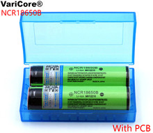 Bateria li-lon recarregável ncr18650b 18650 mah, 2 peças, proteção, bateria original 3400 com pcb, caixa de armazenamento 3.7v 2024 - compre barato