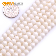 Venda por atacado! 2mm-11 milímetros GEM-dentro do Creme Natural Branco Coral Rodada Beads Para Fazer Jóias Vertente 15 Polegadas frete Grátis Novo!! 2024 - compre barato