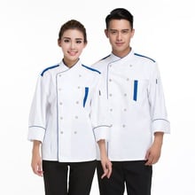 Uniforme de Chef de manga larga para hombre y mujer, uniforme de Chef de Ropa de Trabajo, ropa de manga larga de talla grande, para Hotel y restaurante, B-5690 2024 - compra barato