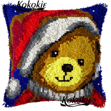Latch hook rug 3d carpet cross stitch kits Cushion embroidery yarn handicraft Crocheting Rug yarn handmade Christmas pillow 2024 - compre barato
