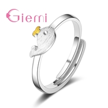 Exquisito sólida plata 925 compacto ajustar anillos con abertura para los dedos diseño bonito delfín joyería presente para mujer chica 2024 - compra barato