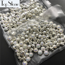 TopStone-Cuentas de perlas de 6mm y 8mm, abalorios de plata/garra dorada, piedras naturales para mosaico, Strass redondo, álbum de recortes para fabricación de vestidos 2024 - compra barato