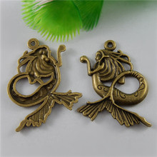 GraceAngie 10PCS Antique Bronze Alloy Pendant Imitation Beautiful Fairy Tale Mermaid Charms Jewelry Finding Crafts Accessory 2024 - buy cheap