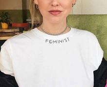 Женская футболка с феминистским принтом, хлопковая Повседневная смешная рубашка для леди, топ футболки Tumblr, хипстер, Прямая поставка, новинка-7 2024 - купить недорого
