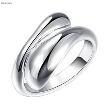 Акция по низкой цене, серебряное кольцо с открытым пальцем в форме капли воды, женские модные ювелирные изделия для вечеринки, anel feminino angeltees R012 2024 - купить недорого