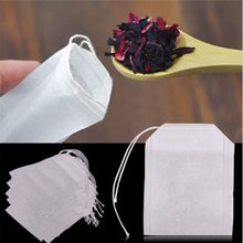 Bolsas de té desechables con sello de cuerda, papel de filtro para colador de hojas de té sueltas, no tejidas, blancas, 100 Uds. 2024 - compra barato