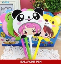 50pcs / lot , Cartoon characters fan ballpoint pen , kawaii summer ballpoint pen for kids as school stationary pen with fan 2024 - buy cheap