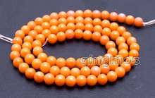 SALE 4-5mm Orange round Natural coral Loose Beads strand 15"-los658 wholesale/retail Free shipping 2024 - buy cheap