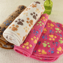 3 Color Cute Floral Pet Cat Sleep Warm Paw Print Dog Cat Puppy Fleece Soft Dog Blanket Pet Dog Beds Mat 40 X 60cm for dogs 2024 - buy cheap