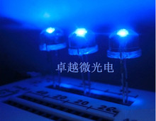 Lote de 50 unidades de lámparas LED de paja azul de 8mm, diodo de luz LED Ultra brillante, Kit de bricolaje enchufable, gran angular de práctica 2024 - compra barato