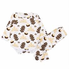2PCS  Girls Clothes Set Leaf Printed  Autumn Baby Rompers+Pants Baby Boys Outfits Set Newborn Girls Tracksuit Costume 2024 - buy cheap