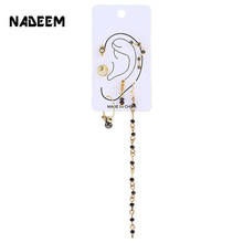 NADEEM New Fashion 6Pcs/Set Gold Color Crystal Tassel Stud Earrings Set Punk Design Women Alloy Earring Set Jewelry Gift 2024 - buy cheap