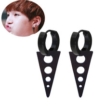 KPOP-pendientes de acero de titanio con forma triangular para mujer, aretes con forma de V 2018 coreana, Lmikni, álbum, joyería para hombre, Brinco 2024 - compra barato