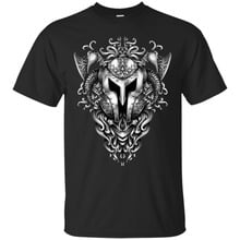 2019 Short Sleeve O-Neck Viking Helmet T-shirt Tattoo Style Shirt  Men Unisex Art Graphic  Cotton Tee Shirt 2024 - buy cheap