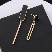 High Quality Personality Alloy Earrings Jewelry Rectangle Pendientes Mujer Bijoux Trendy Geometric Long Asymmetrical Earrings 2024 - buy cheap