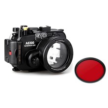 Meikon-cámara subacuática impermeable, 40m, 130 pies, carcasa para cámara sony A6300 + filtro rojo 2024 - compra barato