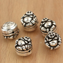 100% 925 Silver Beads Sterling Silver Buddhist Laughing Buddha Beads Real Pure Silver Happy Buddha Statue Beads 2024 - buy cheap