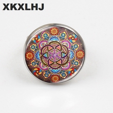 XKXLHJ New Mandala Ring Chakra OM Jewelry Lady Glass Round Ring Zen Gift Jewelry Retro 2024 - buy cheap