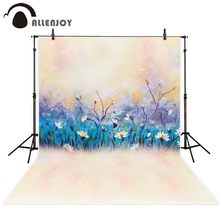 Allenjoy-Fondo de fotografía para estudio fotográfico, pintura al óleo de flores salvajes, telón de primavera, fotomatón impreso 2024 - compra barato