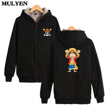 Hot Fashion New Arrivals One Piece Monkey D Luffy Funny Pattern Hoodies Men Unisex Winter Warm Sweatshirt Plus Velvet Jacket 2024 - buy cheap