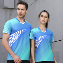 Высокое качество, Спортивная быстросохнущая дышащая рубашка для бадминтона, для женщин и мужчин, для настольного тенниса, команды для бега, фитнеса, тренировок, футболки 2024 - купить недорого