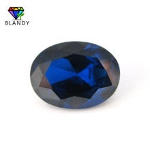 Gemas sintéticas de corte ovalado para joyería, piedra azul, 3x5mm ~ 7x9mm, gran oferta, n. ° 113 2024 - compra barato