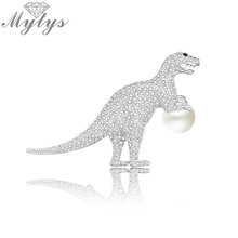 Mytys-broche de dinosaurio de circonia cúbica para niños y mujeres, Pin de Animal bonito de moda, regalo de joyería X360 2024 - compra barato