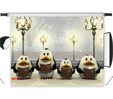 LB Poliéster & Vinil Inverno Neve Noite Brinquedo Pinguim Rua Fundos Para Estúdio de Fotografia Fotografia Backdrops Decoração a Luz de Neblina 2024 - compre barato