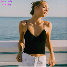 Sexy V neck Slim fit Tight Camis 2016 New Brandy  crop Top Camisetas Tank Vest Striped Line Short Tee 3 color 2024 - buy cheap