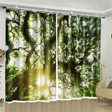 3D Scenery Tree Crown Fabric Window Curtains Backdrop Fabric Living Room Bedroom Kitchen Rustic Home Decor Blackout Drapes 2024 - buy cheap