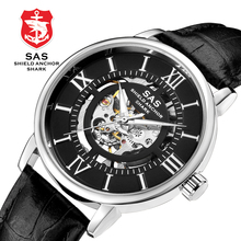 2020 Роскошные деловые механические часы мужские модные часы с скелетом кожаные водонепроницаемые часы светящиеся часы Relogio Masculino 2024 - купить недорого