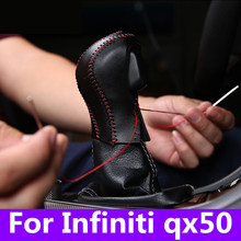 For Infiniti qx50 top quality Universal Manual Leather Shifter Shift Knob Cover Stitch Shifter Lever car styling Accessories 2024 - buy cheap