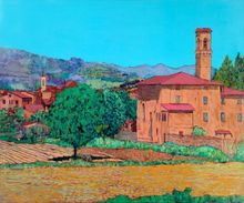 Modern Wall Painting Home Decor Art Pictures Tuscan Farm Village Allan P. Friedlander Landscape Painting Oil on Canvas Arts 2024 - buy cheap