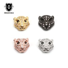 Gold-Color Loose CZ Cubic Zirconia Leopard Head Charms for DIY Jewelry Bracelet Making charm Accessories Suppliers  N-4 2024 - buy cheap