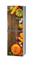 Adesivo de geladeira 3d para parede, adesivo de legumes em madeira, máquina de lavar louça, acessórios de papel de parede 2024 - compre barato