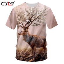 CJLM Men's New Animal T shirt Summer 3D Printed Wapiti Pattern T-shirt Man Wholesale Wild Goose O Neck Tshirt 2024 - buy cheap
