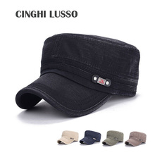 2018 Fashion Men Military Hat Sunhat Washed Black Cap Cotton Flat Top Tactical Army Hat Women Hat Brand Autumn Russian Military 2024 - buy cheap