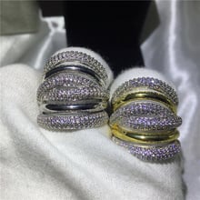 2018 grande cruz anel amarelo ouro branco enchido noivado casamento anéis de banda para as mulheres pavimentar o ajuste aaaaa zircon cristal bijoux 2024 - compre barato