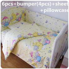 Promotion! 6PCS Cot Bumper,Washable Baby Crib Cot Bedding Set ,include(bumper+sheet+pillow cover) 2024 - buy cheap