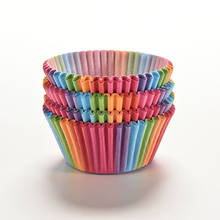 100Pcs Colorful Rainbow Paper Baking Cupcake Cake Liner Muffin Cupcake Wrappers Baking Cups Cake Decorating Tools Kitchen Tools 2024 - buy cheap