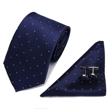 Tie For Men's Red Solid Silk Jacquard Neck tie Tie Hanky Cufflinks Set Ties For Men Business Wedding Party Free Shipping 2024 - buy cheap