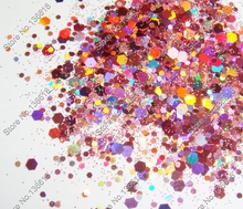 50gram x Laser Rose Pink Color Glitter Mixed Hexagon Powder Shape for DIY Nail Art  Decorations and Glitter Crafts 2024 - buy cheap