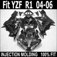 Kit de carenagem com molde de injeção para yamaha, yzf r1 2004, 2005, 2006, corpo preto brilhante, conjunto de carenagens yzfr1, 04, 05, 06, nv15 2024 - compre barato
