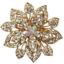 Grande flor de cristal grande broche pinos e broches jóias casamento bijouterie corsage vestido casaco acessórios ba059 2024 - compre barato