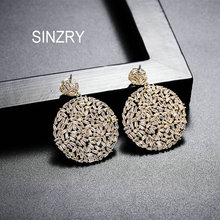SINZRY new cubic zirconia exaggerated hollow circle party drop earrings female luxury bridal earring for women 2024 - buy cheap