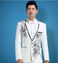 Blazer men formal dress latest coat pant designs suit men embroidered diamonds wedding suits for men's clothes singer stage 2024 - buy cheap