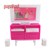 Plastic Play TV Stand Cabinet 1/6 Scale For Barbies Doll's House Dollhouse Furniture 2024 - buy cheap