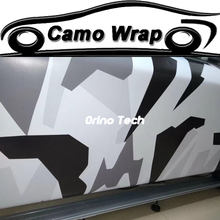 Envoltura de vinilo de camuflaje Ártico para coche, envoltura de película adhesiva con liberación de aire, para camión, motocicleta, negro y gris 2024 - compra barato